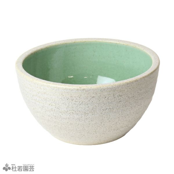 ヨシノヒトシ　色絵　鉢　ボウル 白すみひねりボウル水鉢10号 WN10-519 | 杜若園芸WEBショップ